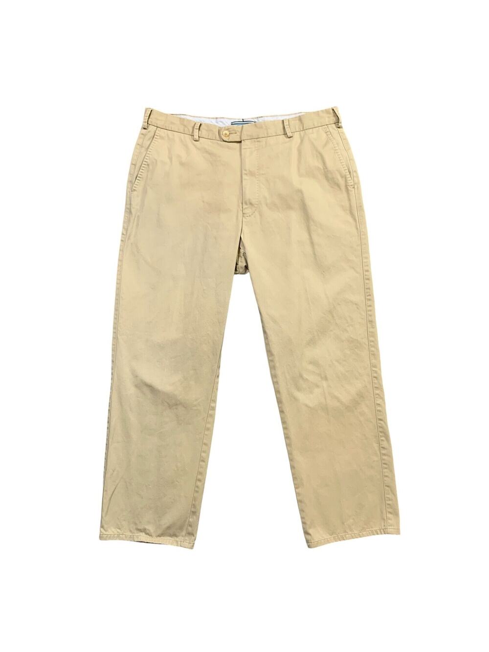 Peter Millar Pants Mens 36 Pancake Beige Flat Front Chino Comfort Trousers